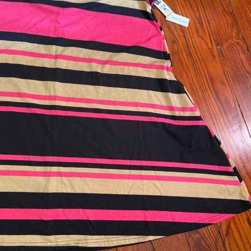 NWT Demanding Pink & Black Dress W/ Pockets XL - Picture 2 of 8